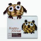 Kit de ganchillo creativo- El búho del bosque feliz